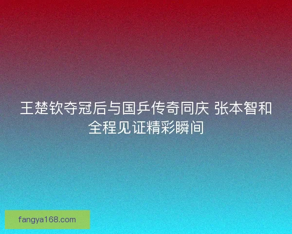 王楚钦夺冠后与国乒传奇同庆 张本智和全程见证精彩瞬间