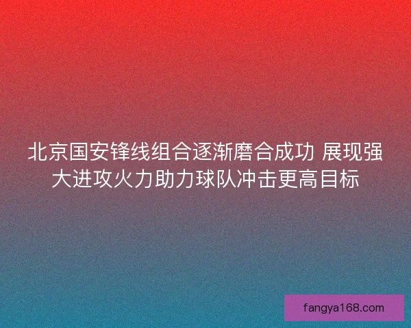北京国安锋线组合逐渐磨合成功 展现强大进攻火力助力球队冲击更高目标 北京国安锋线组合逐渐磨合成功 展现强大进攻火力助力球队冲击更高目标